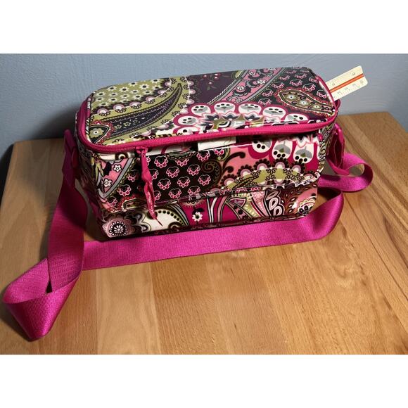 Vera Bradley Handbags - Vera Bradley Cooler Insulated Lunch Tote Bag RETIRED PRINT Paisley Pink Flowers